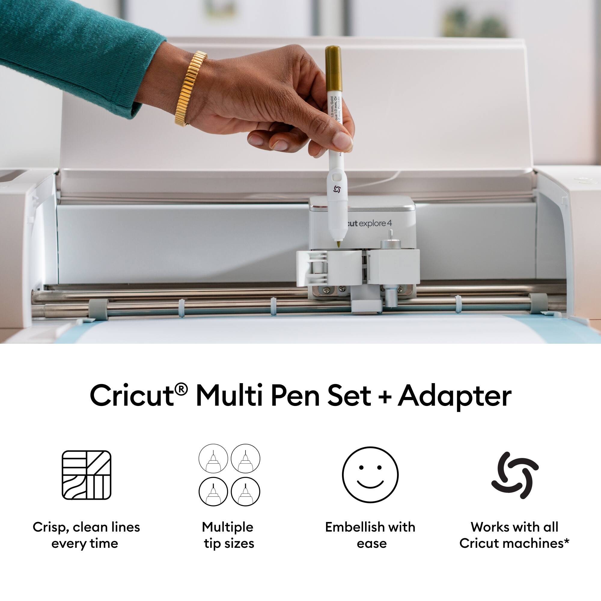Cricut® Gold Sampler Multi Pen Set + Adapter